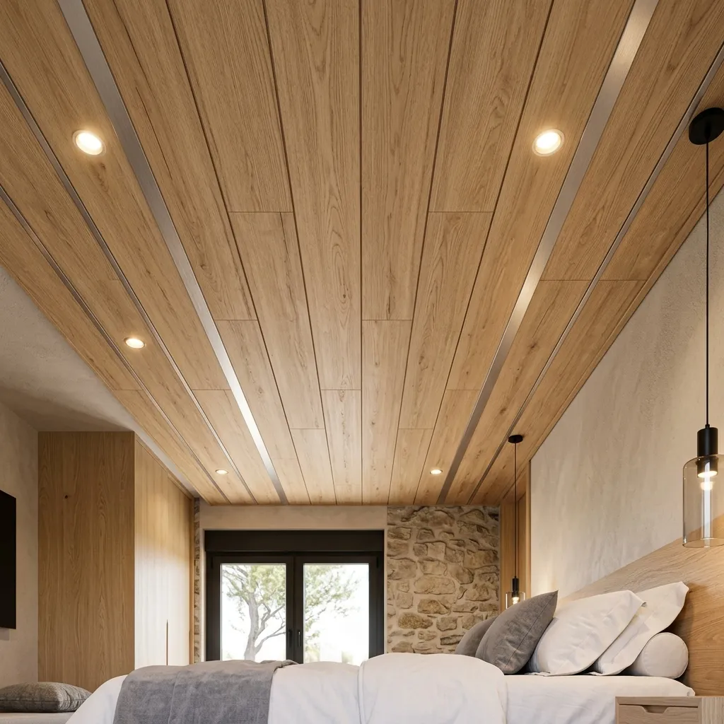 Inspirasi Plafon PVC Linear Silver