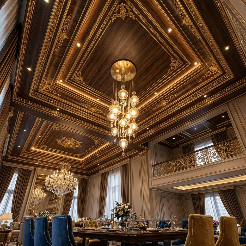 Inspirasi Plafon PVC Walnut Gold