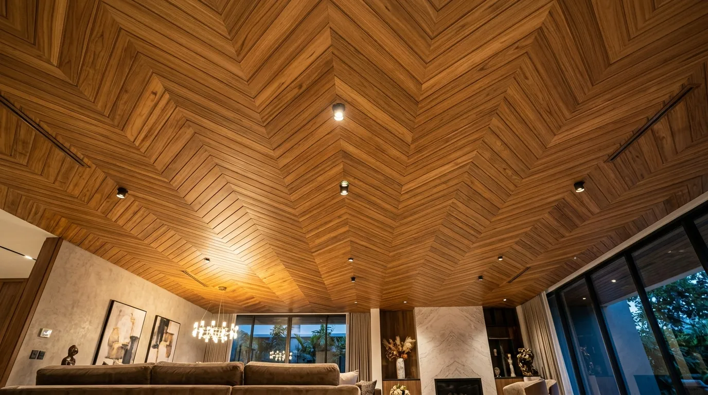 Plafon PVC Teak Wood Design